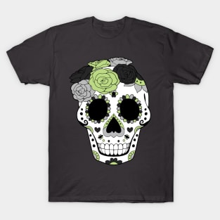 Agender Pride - Sugarskull Dia De los Muertos T-Shirt